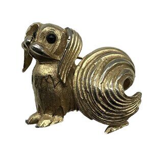 Vintage Signed Boucher Gold-Tone Pekinese Dog Brooch Pin Numbered